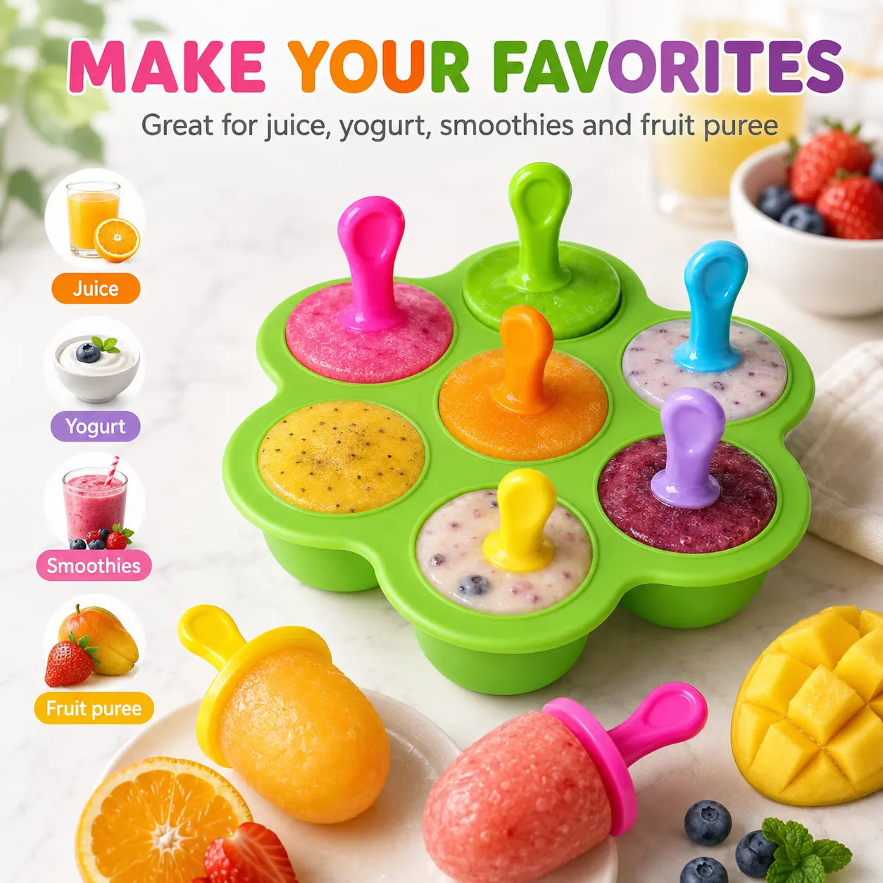 MAKE YOUR FAVORITES Great for juice, yogurt, smoothies and fruit puree