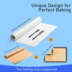 Silicone Baking Mat Roll with 2 Spatulas Set