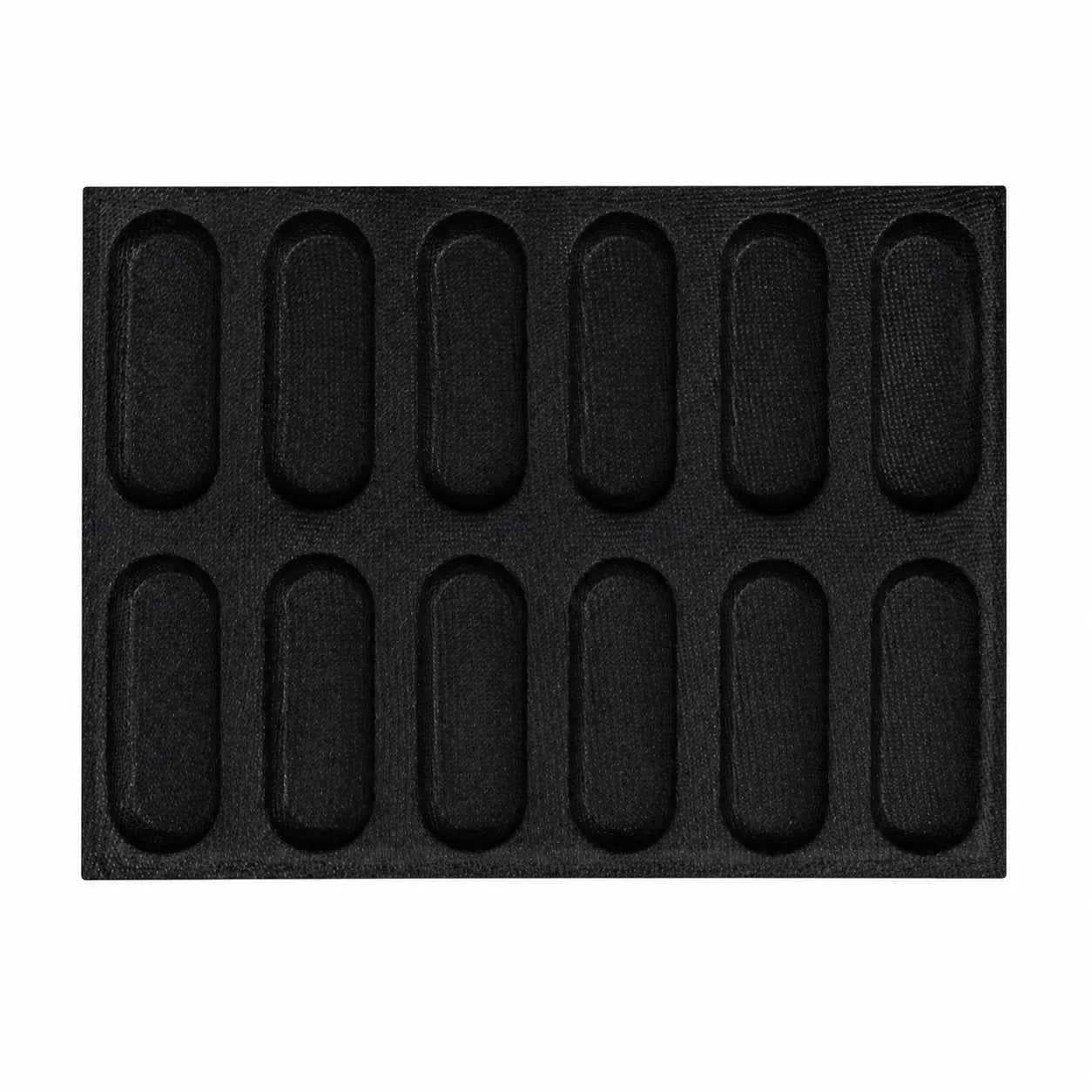 12 cavity silicone bread mold for mini loaves, hot dog buns, and homemade bread baking