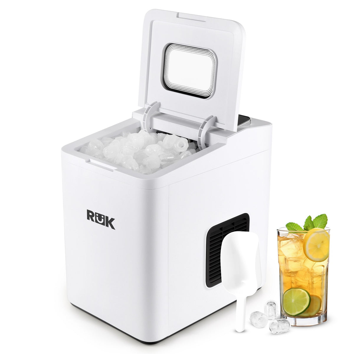 Countertop LED Bullet Ice Maker with Scoop and Basket (26 LBS)