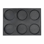 6 cavity silicone hamburger bun pan with perforated mesh for even baking and easy release