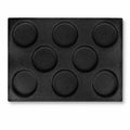 Silicone Hamburger Bun Pan, 8 Cavity Perforated Baking Mold - 3.93" x 3.93" x 0.59" Cavities