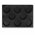 Silicone Hamburger Bun Pan, 8 Cavity Perforated Baking Mold - 3.93" x 3.93" x 0.59" Cavities