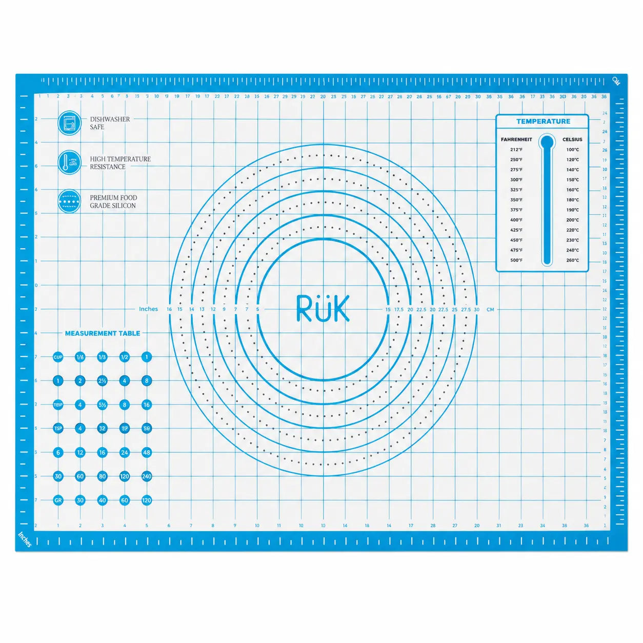 RüK Silicone Pastry Mat - Blue