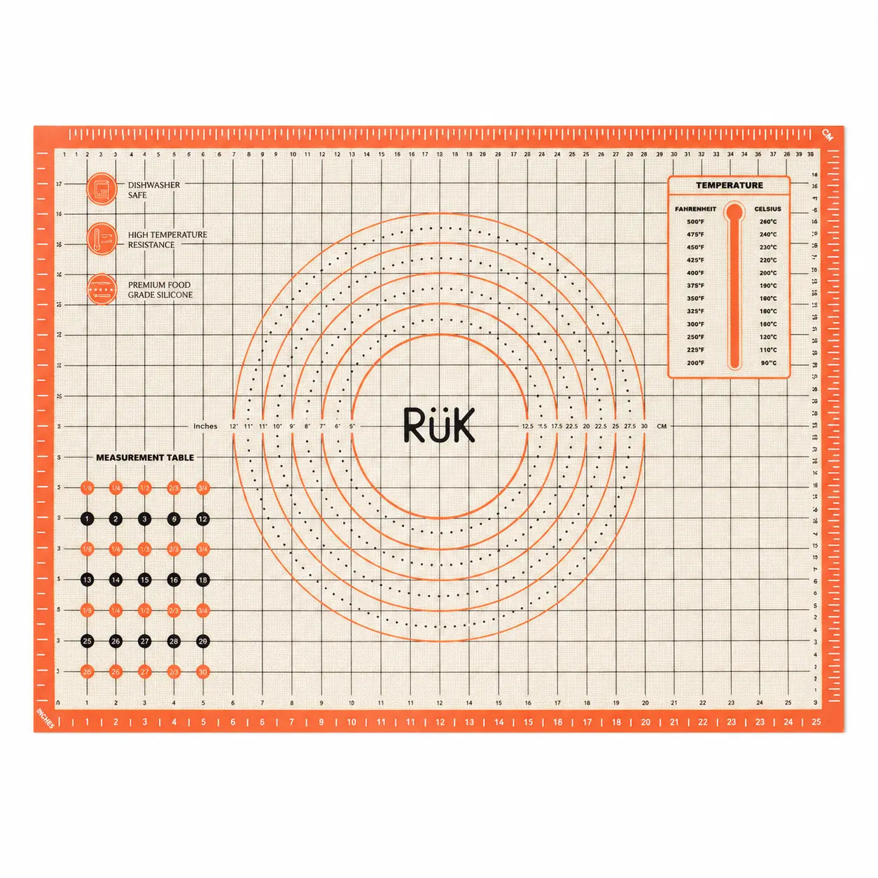 RüK Silicone Pastry Mat - Orange