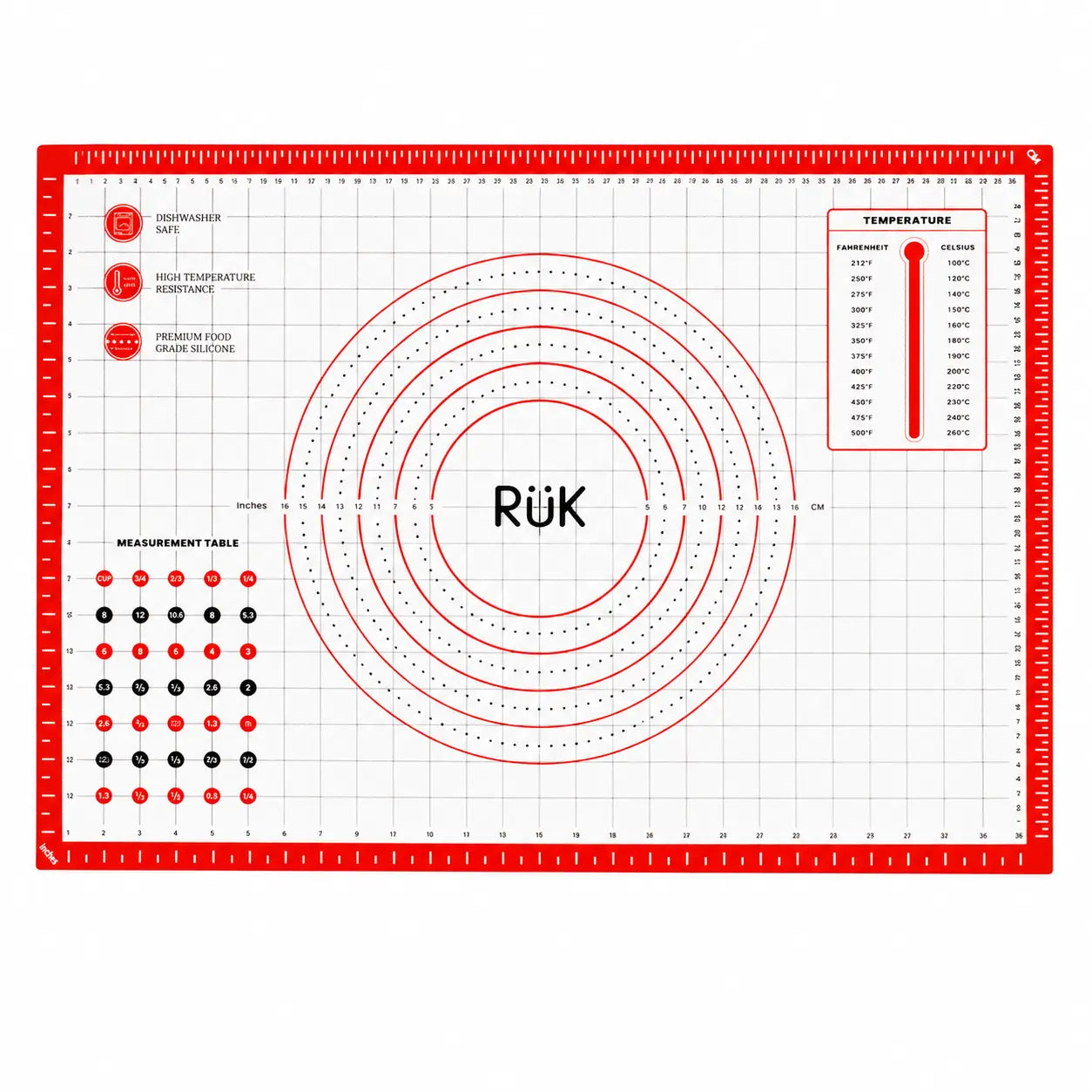 RüK Silicone Pastry Mat - Red