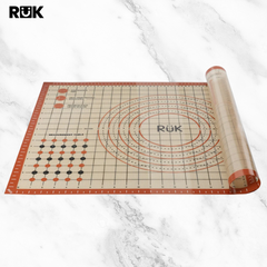 RüK Silicone Pastry Mat with Measurements Orange