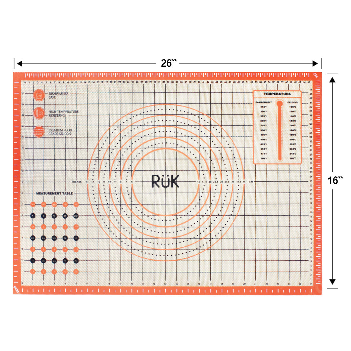 Silicone Pastry Mat Orange