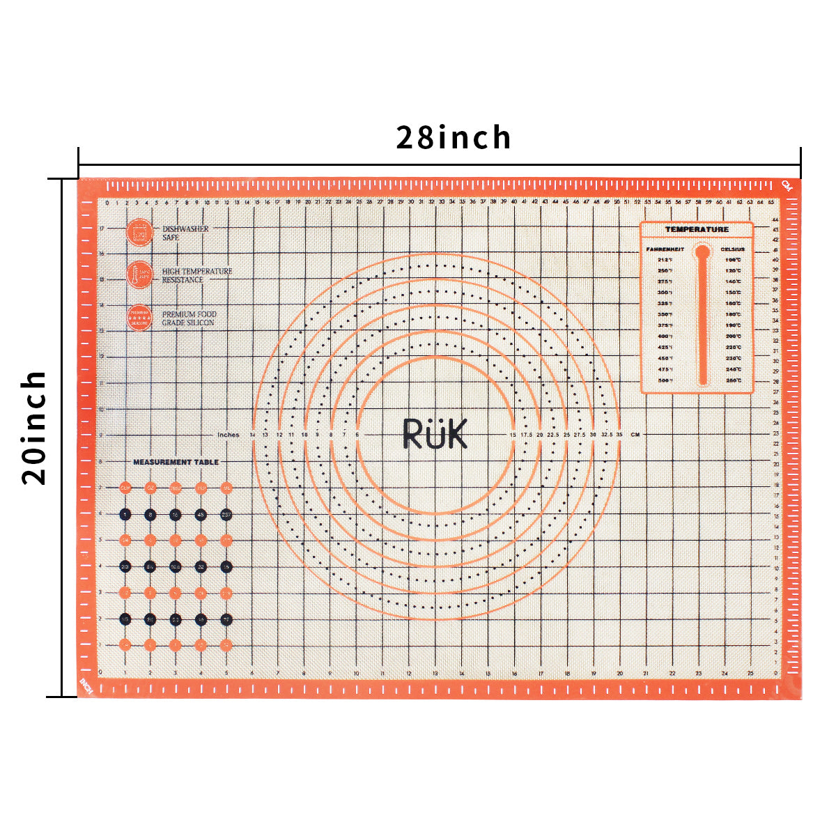 Silicone Pastry Mat Orange