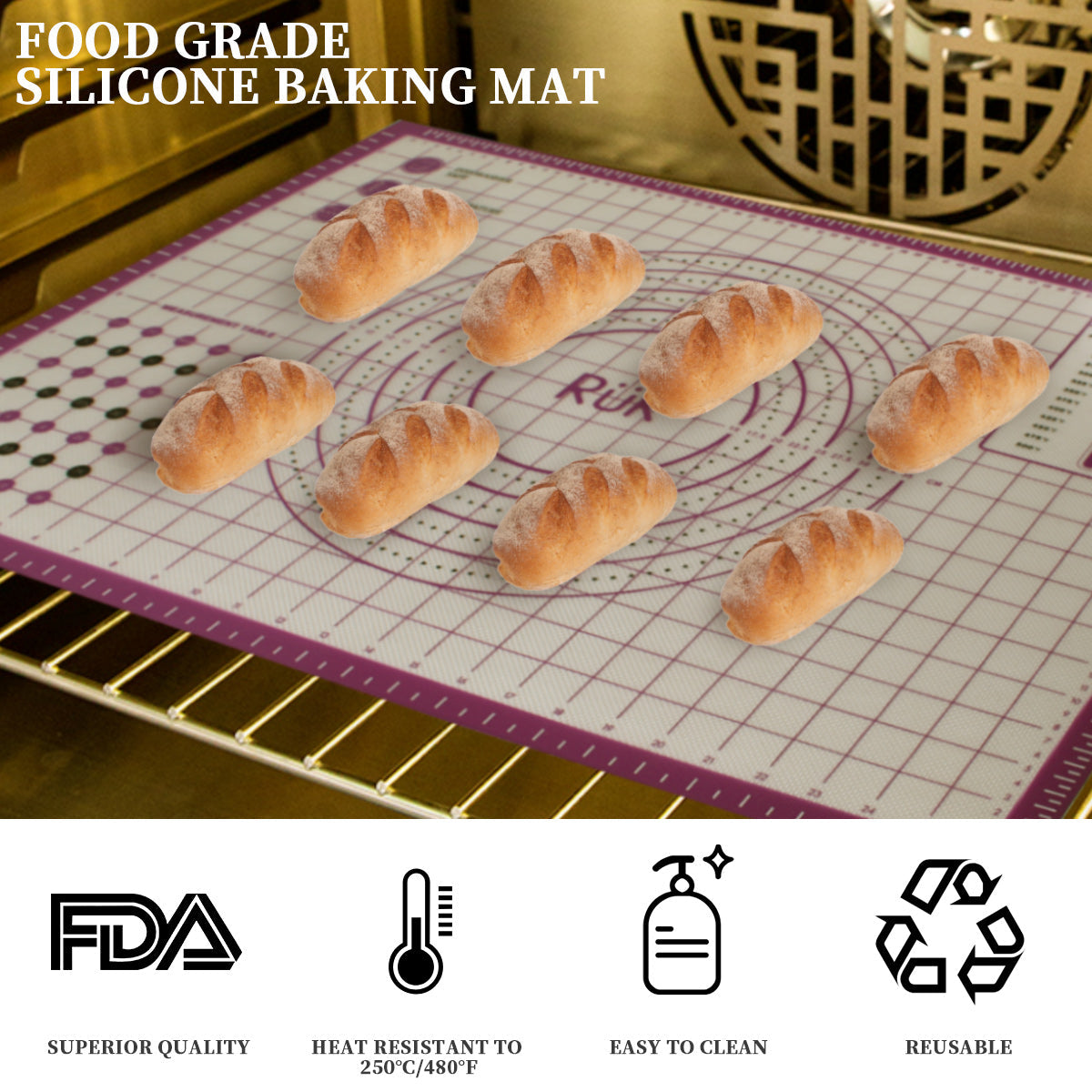 Silicone Pastry Mat Purple