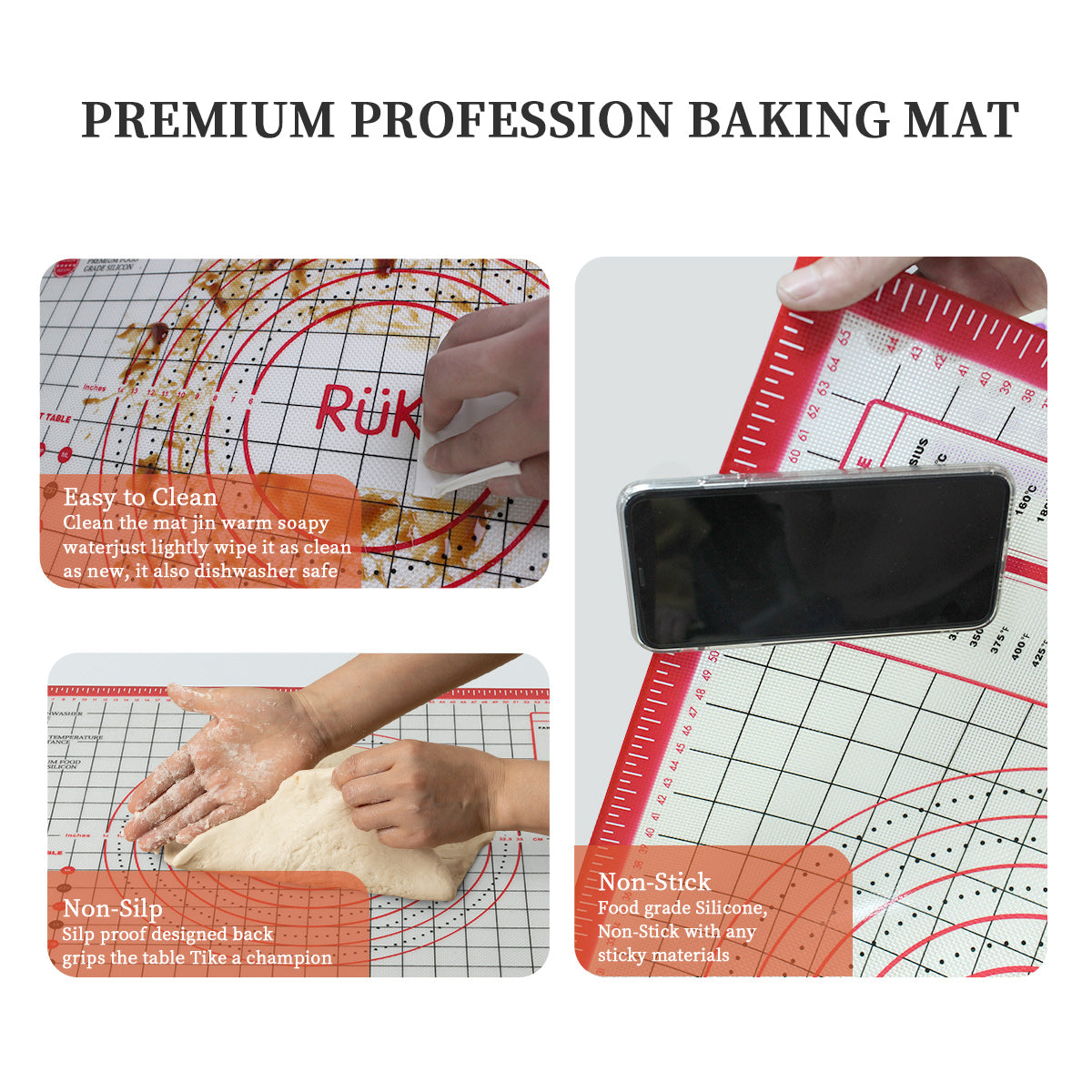 Silicone Pastry Mat Red