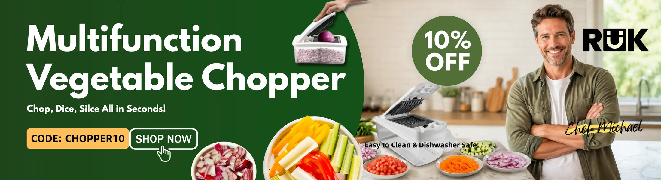 vegetable chopper banner 10% off
