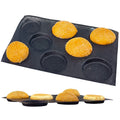 8 cavity silicone hamburger bun pan with round molds for baking homemade burger buns evenly
