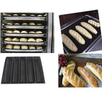 Baguette baking pan set for homemade bread, rolls, and sandwich loaves