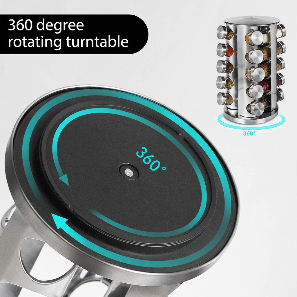 360 degree rotating spice rack turntable for quick access to countertop seasonings