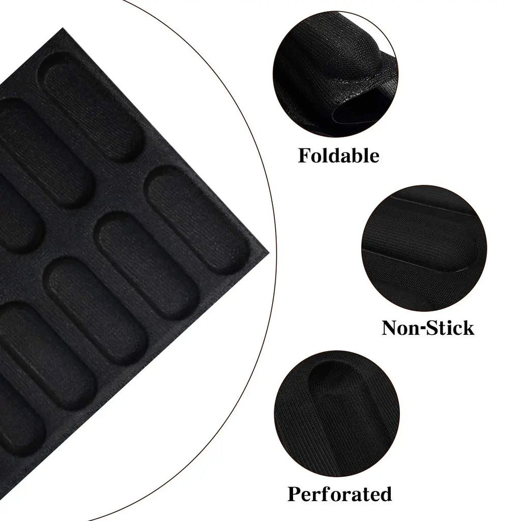 Perforated nonstick silicone bread mold with foldable design for easy release and airflow
