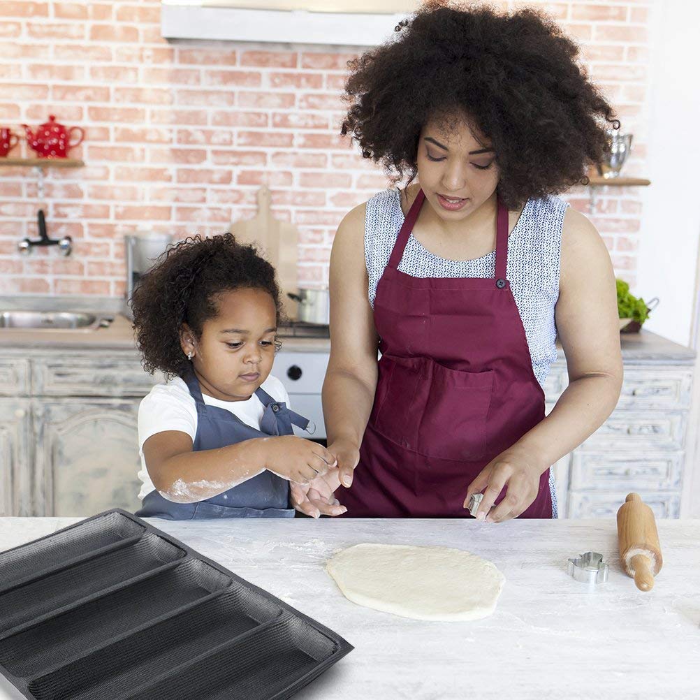 Family baking homemade bread together in the kitchen