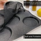 Soft and foldable perforated silicone hamburger bun mold for easy storage and repeated baking use