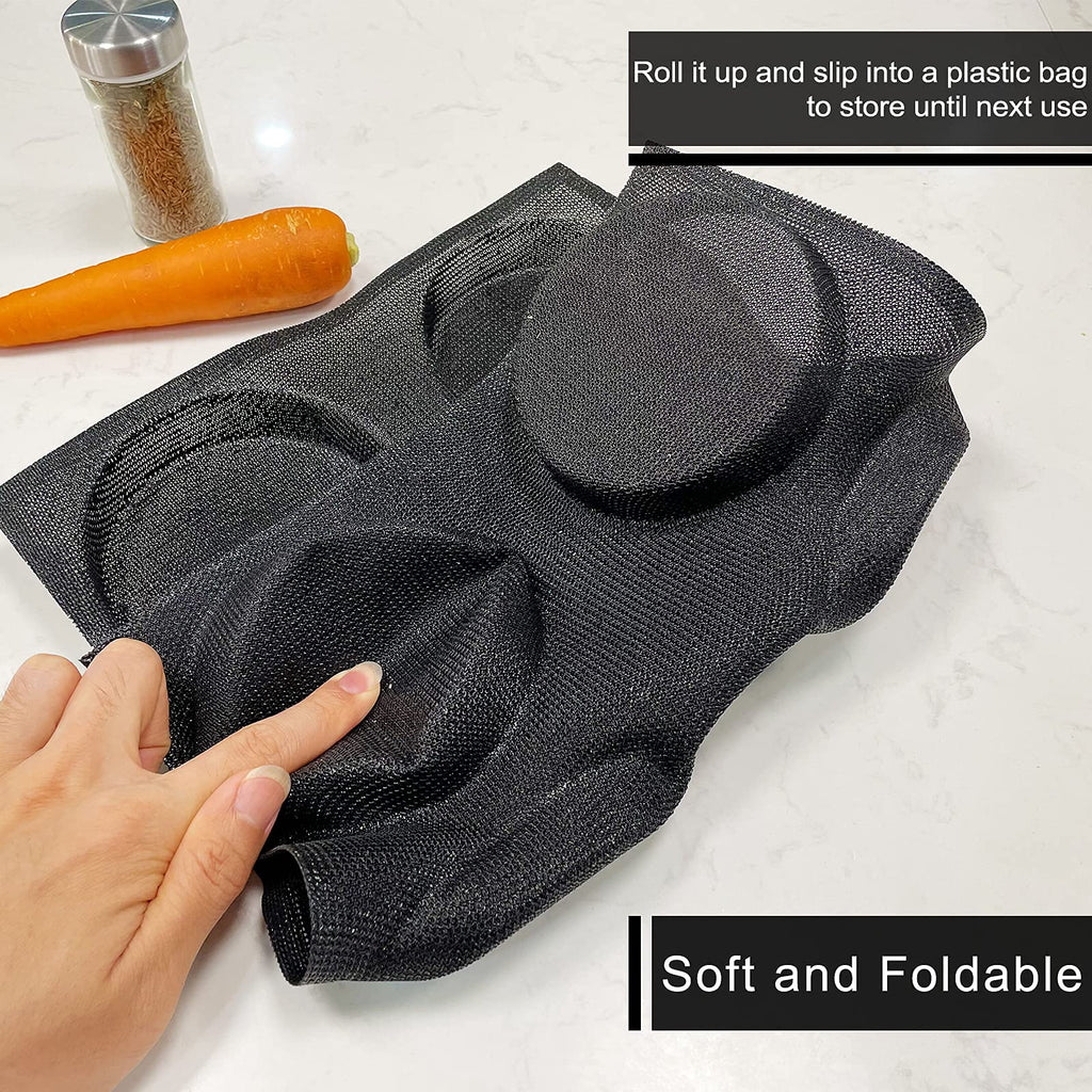 Nonstick silicone hamburger bun mold folded by hand for easy storage and flexible handling