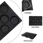 Foldable nonstick perforated silicone hamburger bun mold for easy release and storage
