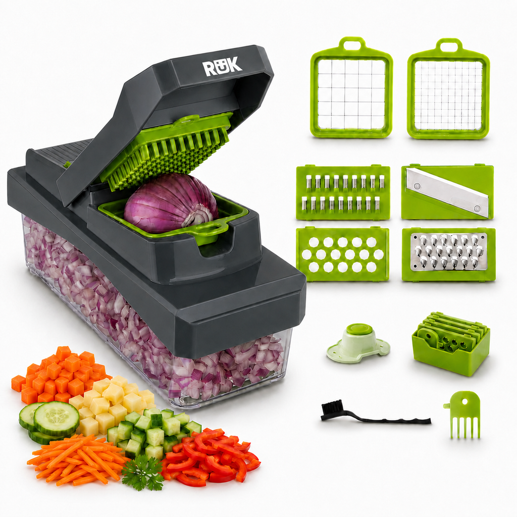 RüK 6-Blade Vegetable Chopper & Mandoline Slicer Pro