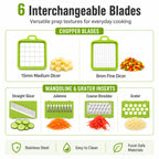 RUK Pro 6 interchangeable blade set for chopping, dicing, slicing, grating and shredding vegetables