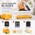 Multi-function vegetable chopper blades with juicer, yolk separator and egg slicer