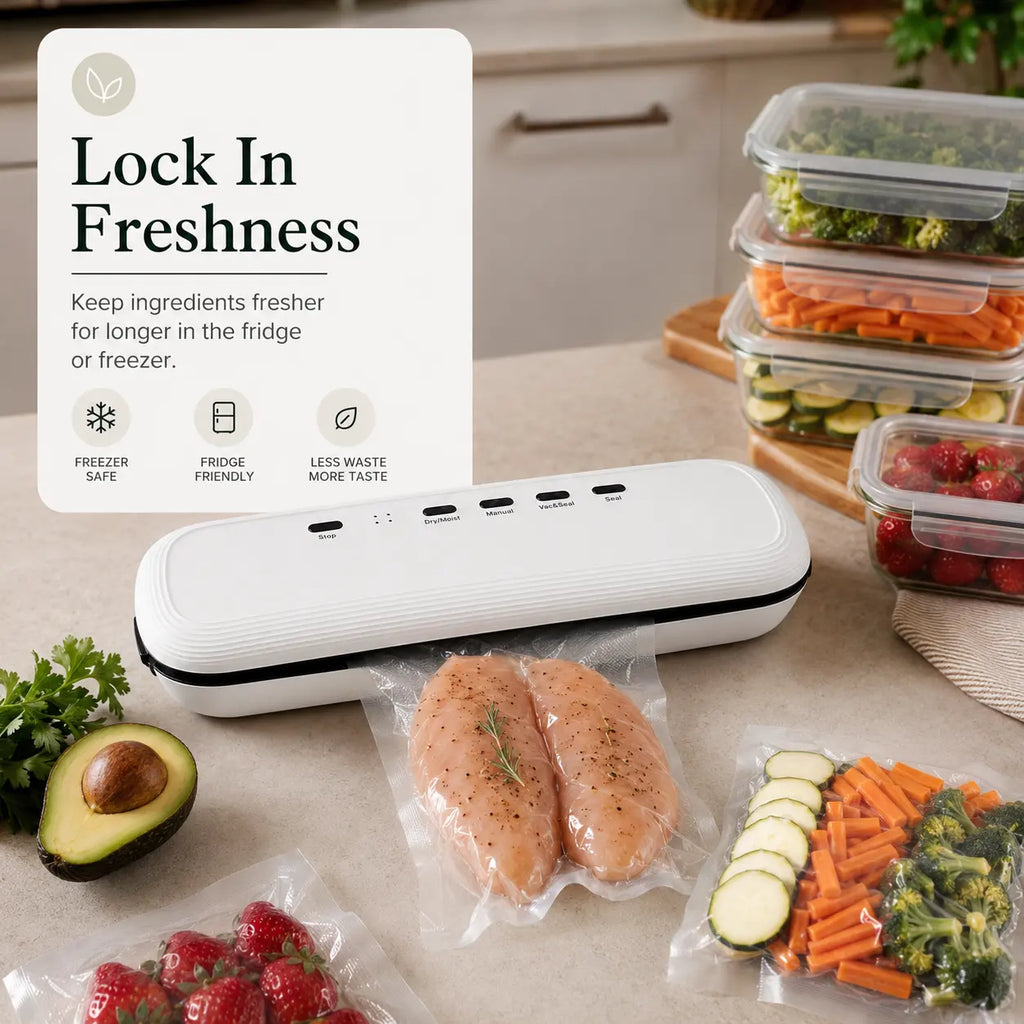 Portable Vacuum Sealer Machine for Food Storage, Camping & Road Trips